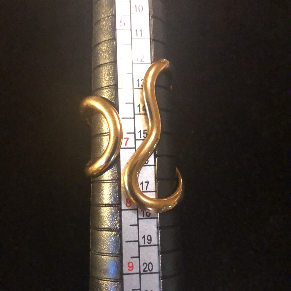 Stainless steel gold plate free form abstract asymmetrical open lightweight ring